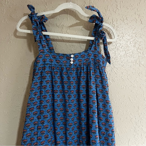 Anthropologie Cleobella India Blue Lotus Flower Midi Dress Size Small - Picture 5 of 7